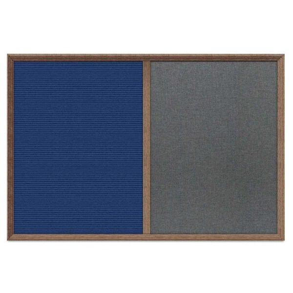 Enclosed Corkboard, 1 Door, 24"x36", 4" Fra, UV3422-BRONZE-DBURGU